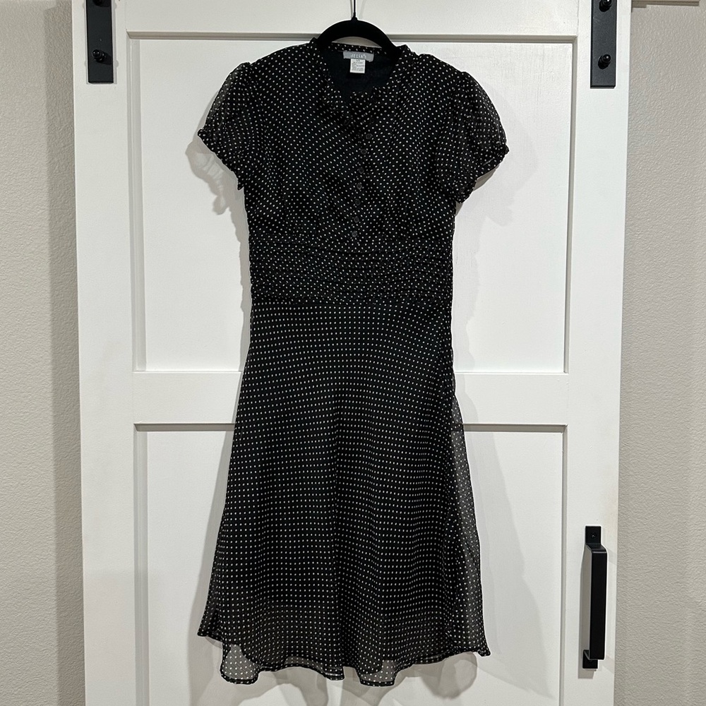 Vintage Delia’s Lined Black & White Polka Dot Dress Size 5/6